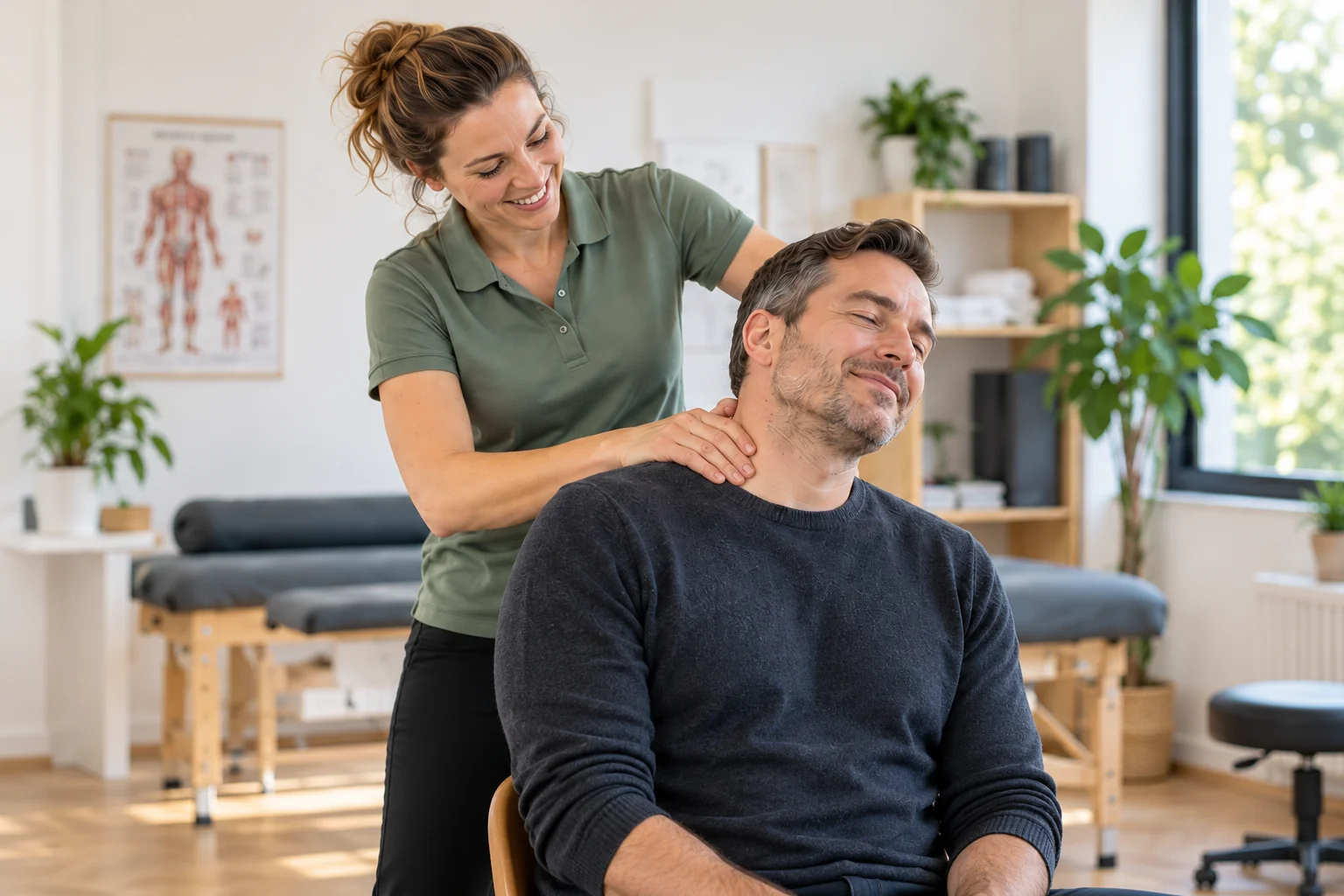 Professionelle Massage im Schulterbereich