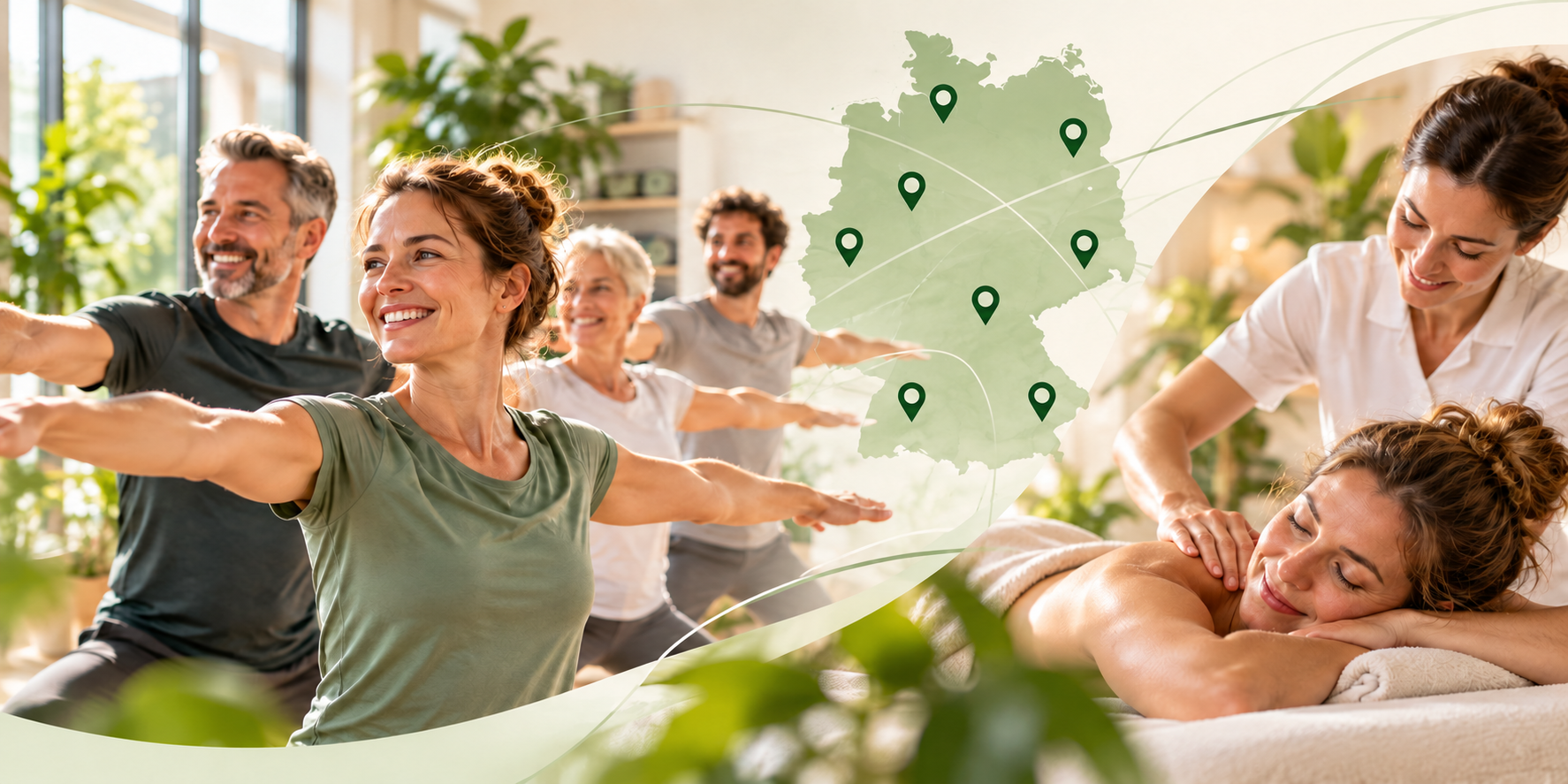 Symbolische Deutschlandkarte für das Gesundheitsnetzwerk